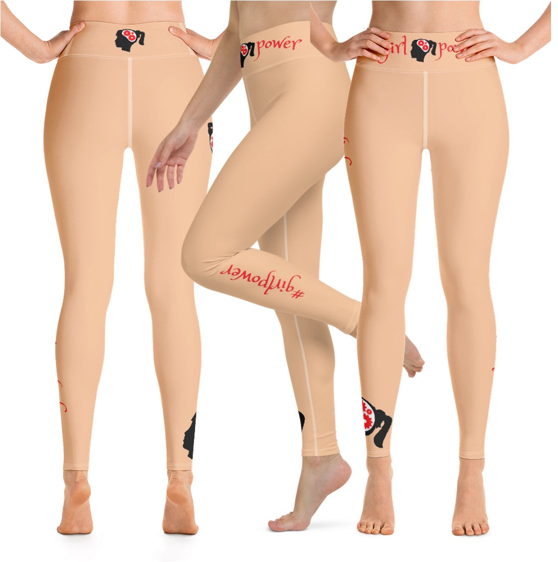 Athletic Wear Leggings for Active Girls- #girlpower. Wear-Your-Attitude Yoga Pants- Black, Beige, Plum . WickedYo.